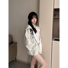 5456-P52原版做工双拉链头+订标后包领休闲卫衣薄款，女装卫衣/绒衫，星座617A-2