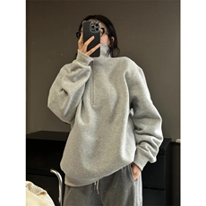 网图有货重磅410克半拉链棉卫衣春季打底立领上衣外套男A314-P45，男装卫衣，星座1505