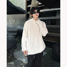 现货！设计感马海毛拉链假两件套头针织毛衣M867-P115，男装针织衫/毛衣，电商B288