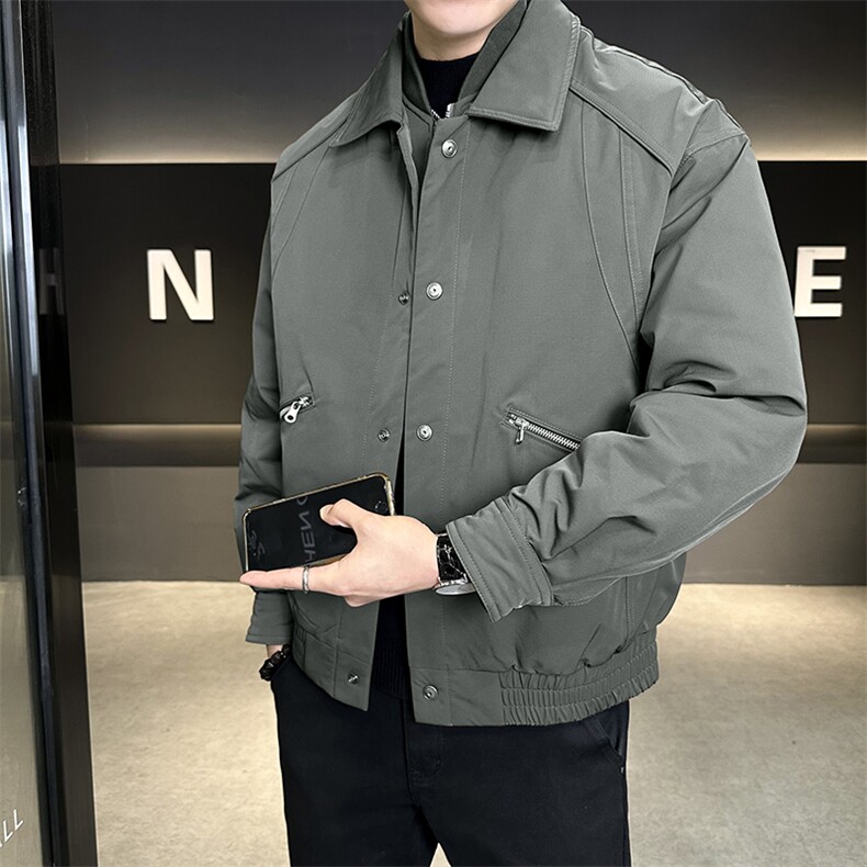 标90男士简约翻领假两件羽绒服上衣外套百搭A329-YR3605-P265,男装羽绒服,电商A329