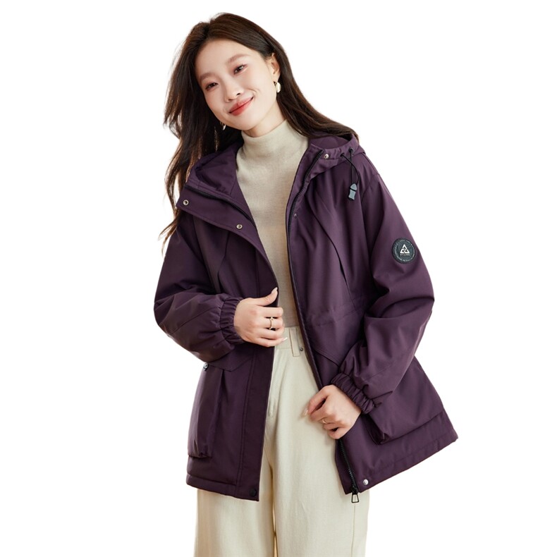 现货2025冬装新款加绒加厚休闲精品女装棉衣棉服连帽派克服,女装派克服,木子恋