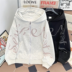 美式字母高级感连帽卫衣男女秋冬新款宽松慵懒外套上衣WY204P56，女装短外套，星座1013-5