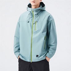 中性风户外夹克男连帽纯色上衣冲锋衣外套DSA157B-JK7870-P65，男装夹克，电商A157B