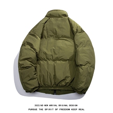 白鸭绒白底22冬季新款潮流字母印花加厚立领羽绒服YR223P195控258，男装羽绒服，电商A247-1