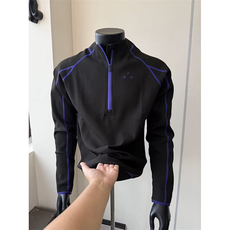 速干UPF50+防晒运动长袖半拉链半高领宽松情侣装t恤JSS06P50，男装防晒衣，电商D256A(原A064A)