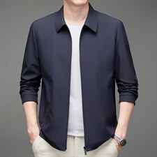 商务休闲中老年男士翻领夹克外套秋季气质茄克外套MNSAJ7009-P140,男装夹克,电商B212（原钱塘6029）