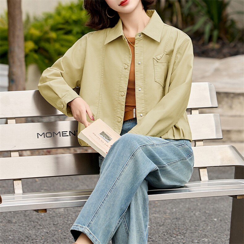 2025春秋季新款皮衣外套女pu皮翻领短款上衣拉链高级感机车服夹克,女装皮衣,美拉德工厂直营店