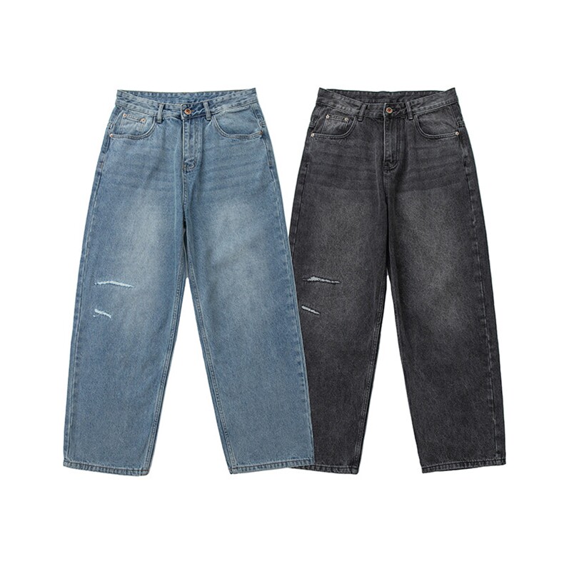 PL2128两色破洞水洗牛仔裤，男装牛仔裤，电商基地S002