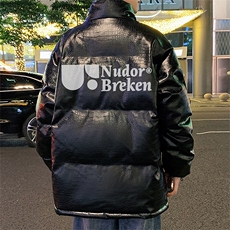 港风直播抖音高品质宽松男羽绒棉加厚PU皮棉衣外套M1503P90，男装棉衣，电商C408(原B339-1)