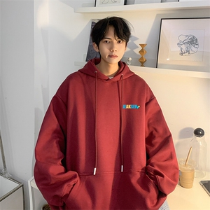 抖音品质美式复古动漫印花宽松落肩袖连帽卫衣JK23370特批35-控58图片