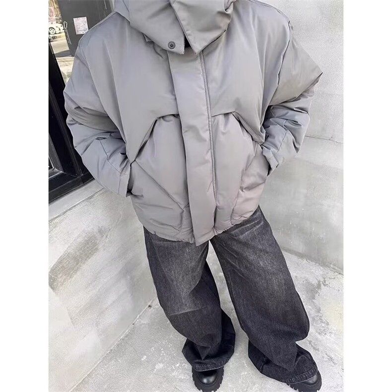 欧洲站加厚连帽短款棉服男女2025新款冬季青年学生爱心面包服宽松,男装棉衣,四季星座505