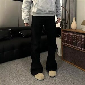 水洗弯刀直筒微喇牛仔裤美式休闲痞帅裤子阔腿裤K70556-2-P35网图，男装牛仔裤，电商B245