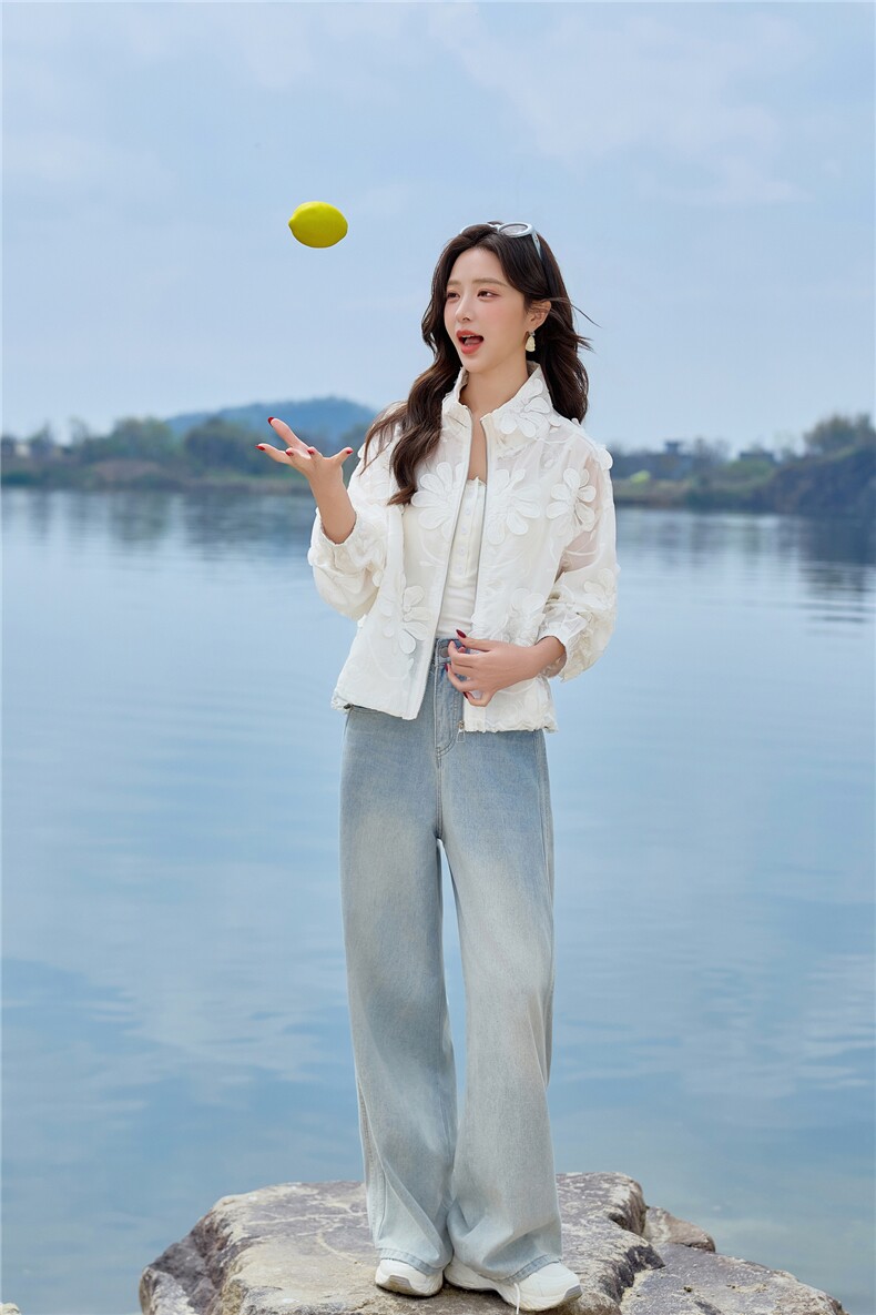 夏季新款女立体花朵防晒衣外套,女装防晒衣,可可小西