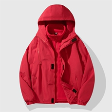 拉链冲锋衣三合一加厚可拆卸内胆连帽工装夹克休闲外套8009-P75，男装夹克，星座1403A