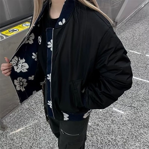 P20-P65 美式复古提花高级感棒球服外套女宽松潮牌痞帅飞行员夹克图片