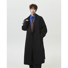 宽松抗皱秋冬双排扣中长款风衣外套城市机能大衣-FY603特100，男装风衣，电商B289-1