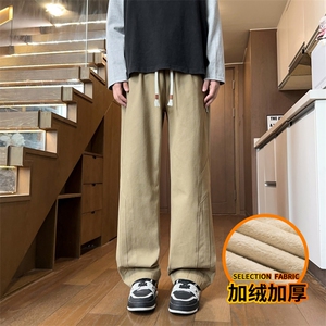美式拼接工装裤男高街直筒宽松潮牌休闲长裤子J8030-P45/加绒P55图片