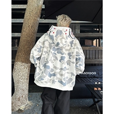 美式高街双帽迷彩鲨鱼拉链卫衣外套Y805P48，男装卫衣，星座1116-2