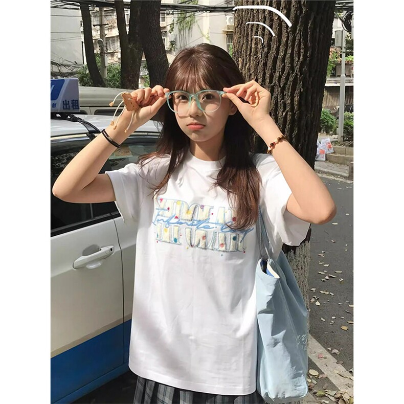 万针全刺绣工艺抖音得物高品质260克重磅纯棉双纱美式高街短袖T恤,男装T恤,电商A486