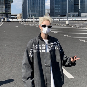 F433 P75新款秋装男生休闲夹克外套时尚宽松休闲图片