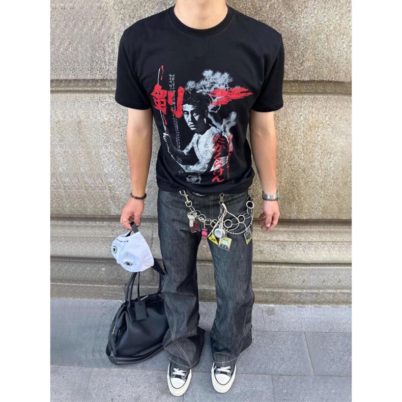 美式高街复古百搭男女秋微喇牛仔裤潮牌SB5116P42,男装牛仔裤,星座1112-1