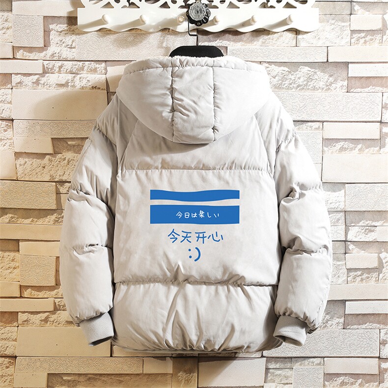 MY16033-P100 加厚加绒连帽衣男大码服男面包服男 砖墙挂拍图片