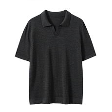 2025年秋季剪刀领短袖时尚百搭休闲，男装羊毛衫，朝思纯山羊绒