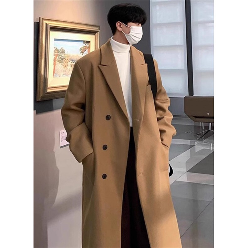 冬款毛呢大衣男冬季加厚长款过膝宽松呢子风衣外套MW17，男装风衣，星座1116A（原606A-3）