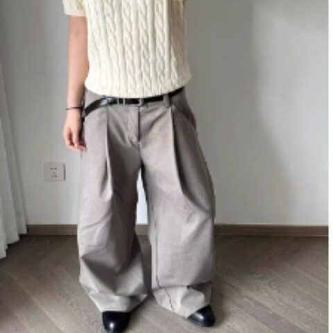 春秋季凉感西裤男款垂感薄款宽松直筒长裤高级感休闲裤男,男装西裤,星座506A