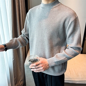 现货半高领毛衣针织衫条纹打底衫 W6005-P45图片