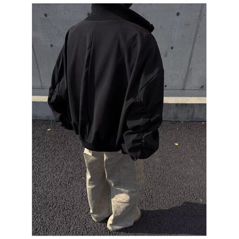 潮青少年美式高街工装飞行员外套男廓形短款棒球服立领夹克外套,男装夹克,星座506A