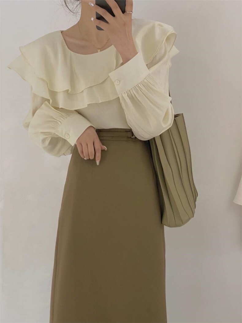 荷叶边小衫，其它，驿谷