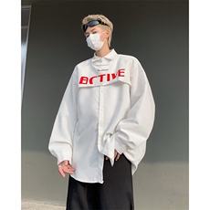 男装衬衫24春季韩版印花长袖衬衫男士痞帅衬衣XZ514-2-202413-P78，男装衬衫，星座514-2(原B239)