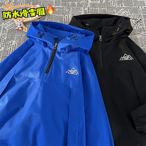 冬新单板防水半拉链滑雪服男加绒内里中性风大码套头外套M79-P120图片