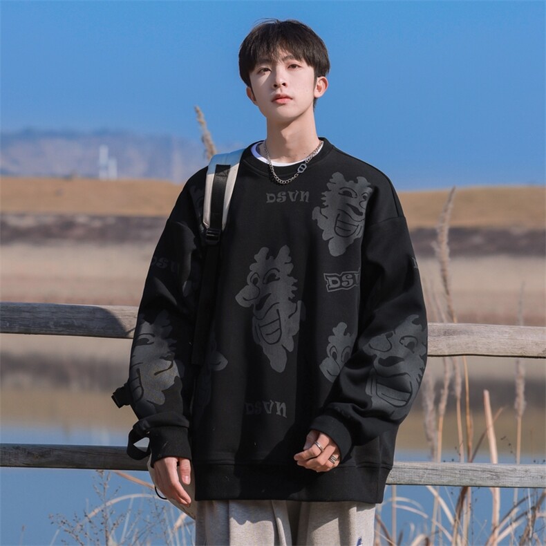 W0038-P58龙年满印时尚高品质圆领情侣宽松卫衣,男装卫衣,星座109