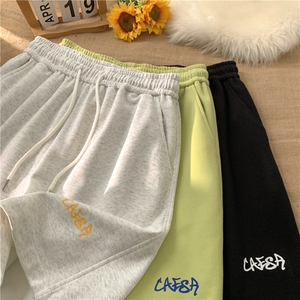 春夏新款趣味字母印花多巴胺短裤宽松 M~4XL XZ604-DK806-P35控48图片