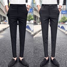 2021新款绣花休闲西裤韩版修身纯色小脚裤长裤发型师k6556P60，男装休闲裤，星座1904A