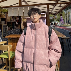 港风PU皮复古做旧双侧金属拉链夹克式加棉棉衣男MY77092P130控198，男装夹克，星座227-7