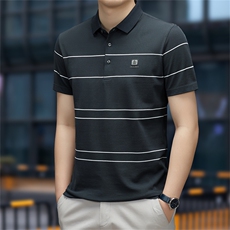 商务休闲男装夏季新款短袖T恤polo衫中年翻领薄款半袖体恤男上装，男装Polo衫，电商B212（原钱塘6029）