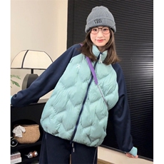 网图冬季新款菱格立领拼色保暖棉衣外套男女同款WT52特P118，男装棉衣，电商C310