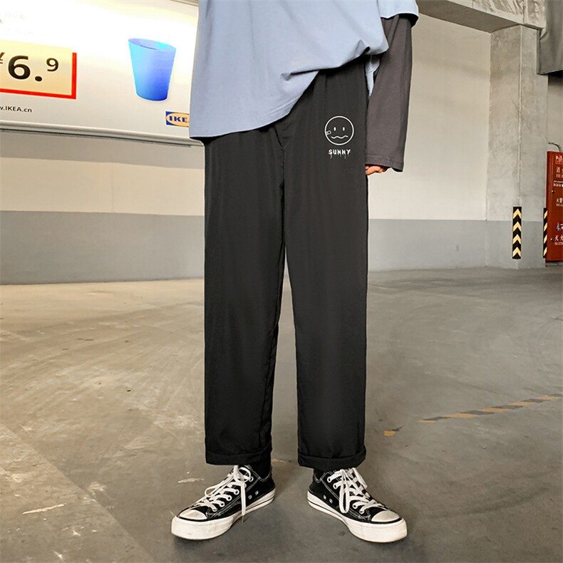 K43072-P25 加绒款-P35 休闲裤男士大码宽松九分运动裤男裤男直筒图片
