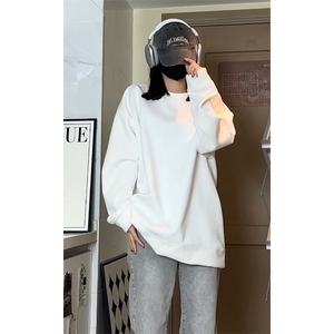 潮流麂皮绒圆领加厚卫衣大码宽松休闲内搭W4612-P28【特价】图片