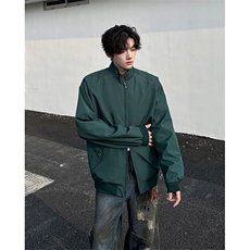 8XL-M美式复古棒球服外套男特大码潮牌双拉链立领夹克衫JK005P85，男装夹克，电商B312