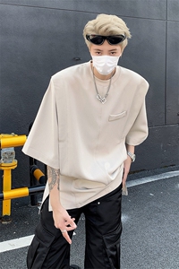 男装短袖t恤24夏抗皱潮牌假两件上衣男生体恤 XZ514-2-202424-P58图片