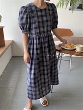 夏款.格子连衣裙，女装连衣裙，hh(4F)