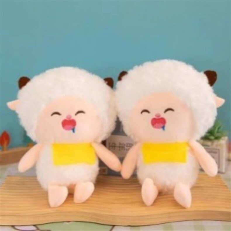 懒洋洋可爱毛绒小羊玩具娃娃机公仔精品八寸毛绒玩偶（整袋起售，童乐天毛绒玩具厂