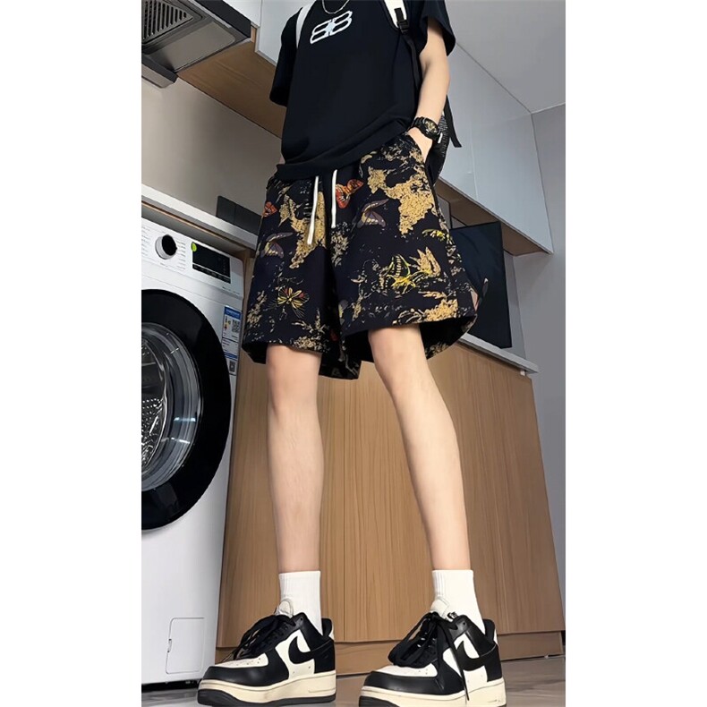 夏季花纹短裤男吸汗透气潮牌宽松休闲运动五分时尚裤子DK0023 P25图片