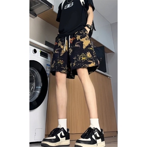 夏季花纹短裤男吸汗透气潮牌宽松休闲运动五分时尚裤子DK0023 P25图片