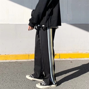条纹运动长裤男秋冬款美式hiphop裤子B685P30图片