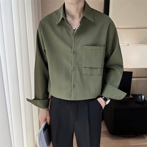 轻熟风秋装高品质提花垂坠感痞帅衬衫寸衫高级A236-0818-P65图片